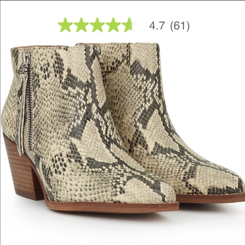 Sam Edelman Snakeskin-Embossed Leather Booties